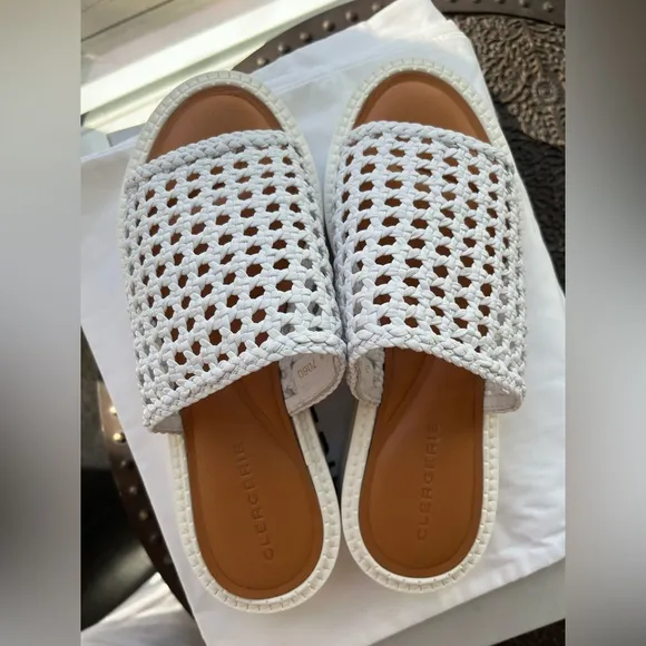 🤍CLERGERIE FAUSTA LEATHER PLATFORM SANDALS IN WHITE 39 9