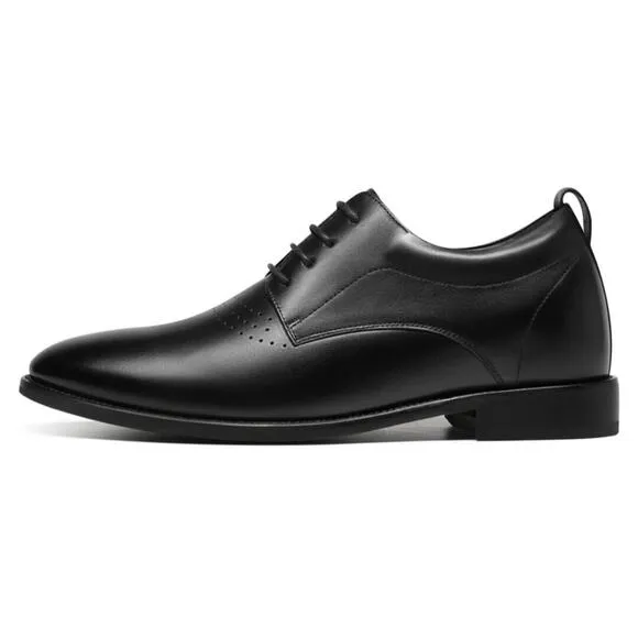 CMR CHAMARIPA Height Increasing Shoes - Black Calfskin Leather Men's Dress Shoes