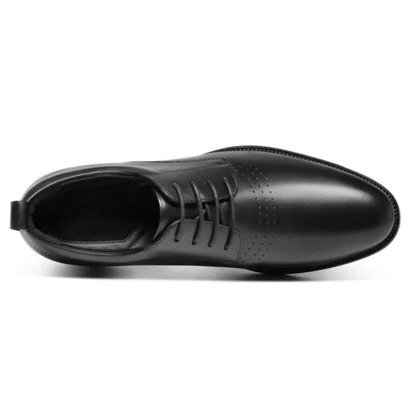 CMR CHAMARIPA Height Increasing Shoes - Black Calfskin Leather Men's Dress Shoes