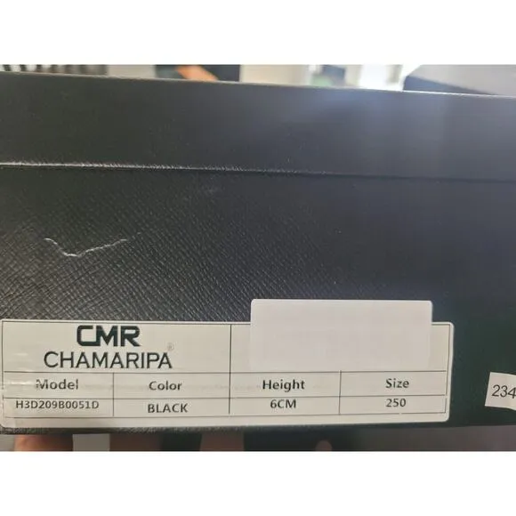 CMR CHAMARIPA Height Increasing Shoes - Black Calfskin Leather Men's Dress Shoes