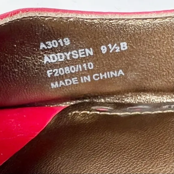 COACH ADDYSEN HEEL in Red Satin &amp; Leather, Size 9.5 B