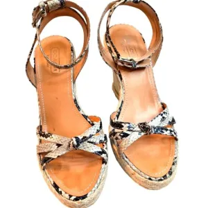 COACH &quot;Helen&quot; Printed Python Espadrilles Wedge Preowned Condition Size: 8B
