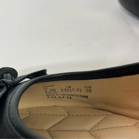 COACH Benni Leather Ballet Flats Shoes 5.5 EUC