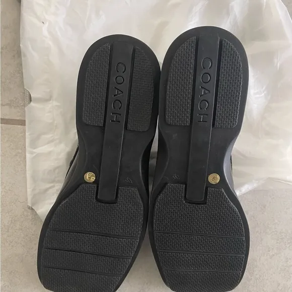 Coach Black Square Toe Tie Up Shoes