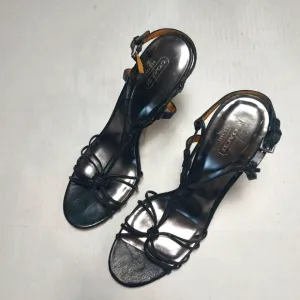 COACH Black Stiletto Ankle Straps High Heels Sandals Size 10 B