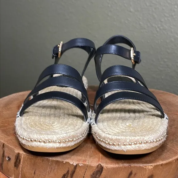 COACH CARISSA LEATHER ESPADRILLE SANDALS