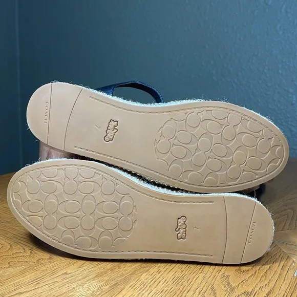 COACH CARISSA LEATHER ESPADRILLE SANDALS