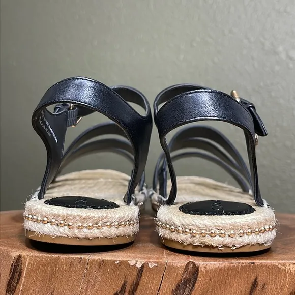 COACH CARISSA LEATHER ESPADRILLE SANDALS