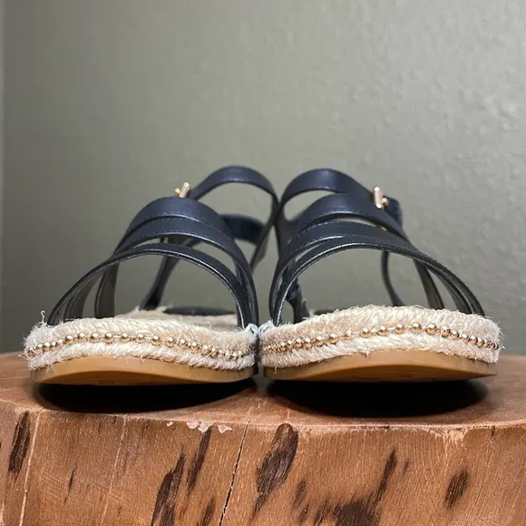 COACH CARISSA LEATHER ESPADRILLE SANDALS