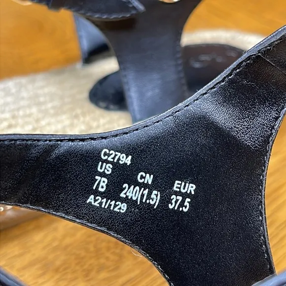 COACH CARISSA LEATHER ESPADRILLE SANDALS