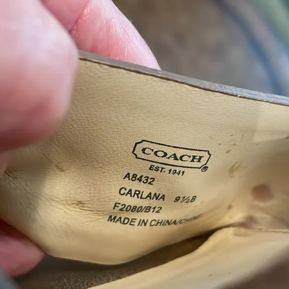 COACH Carlana Signature Gold Espadrille Wedge Platform Sandals Women’s Size 9.5B