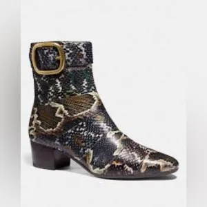 Coach Cassandra Snakeskin Ankle Boots Sz-6.5