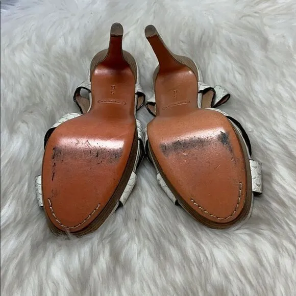 Coach Dani White Python Platform Sandals Sz 5