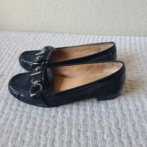 COACH Elkie Black Leather Slip On Loafers Women's Size 7 B