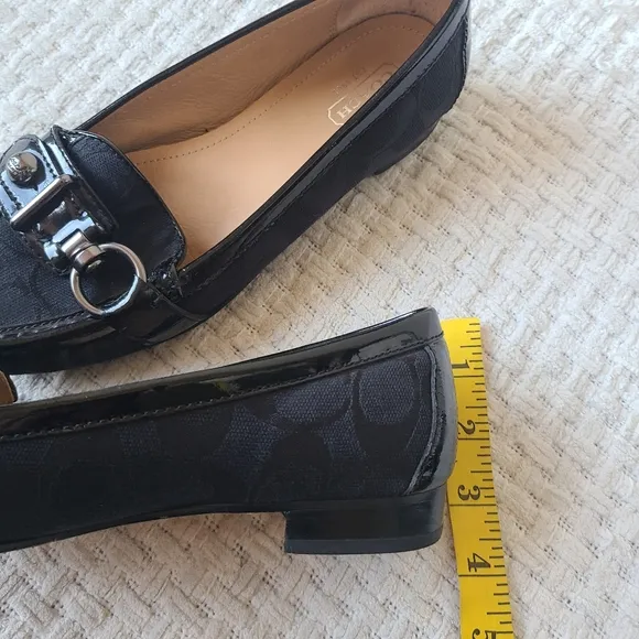 COACH Elkie Black Leather Slip On Loafers Women's Size 7 B