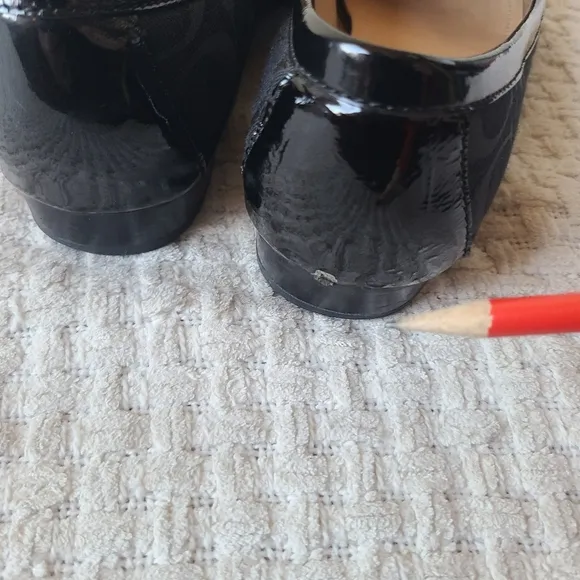 COACH Elkie Black Leather Slip On Loafers Women's Size 7 B