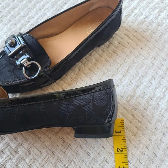 COACH Elkie Black Leather Slip On Loafers Women's Size 7 B