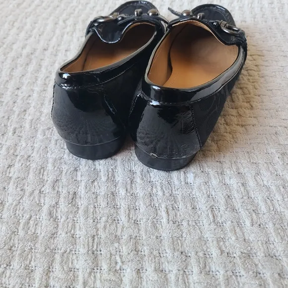 COACH Elkie Black Leather Slip On Loafers Women's Size 7 B