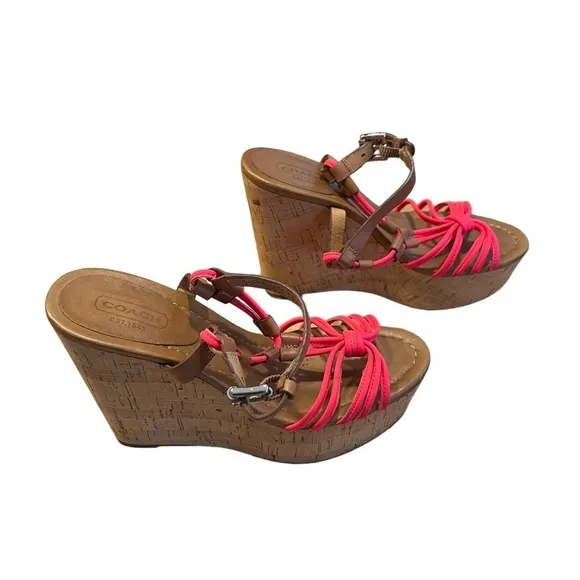 COACH Georgina Cork Platform Sandals Size 5.5​​​​​
