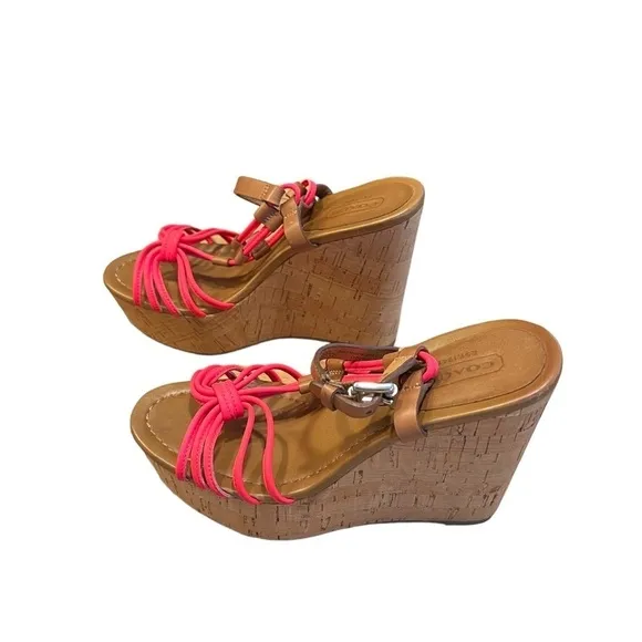 COACH Georgina Cork Platform Sandals Size 5.5​​​​​
