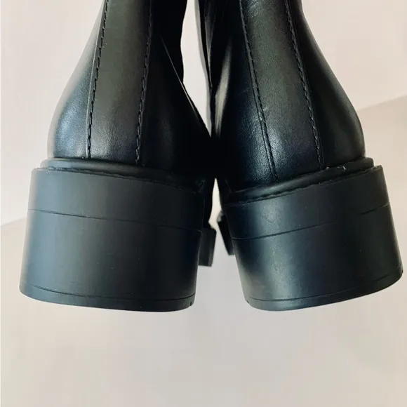 Coach Lacey Black Leather Boots Booties New Size 9.5