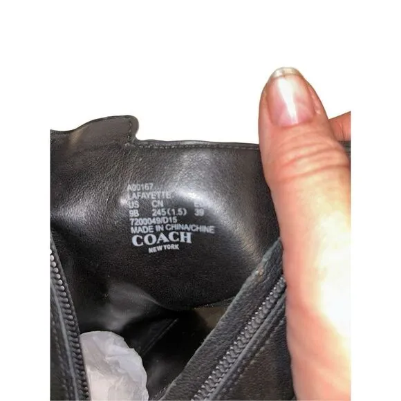 Coach Lafayette black peep toe size 9