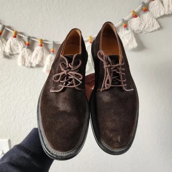 Coach Nate Suede Derby Oxford Chocolate Brown Dress Shoes Business Designer 9