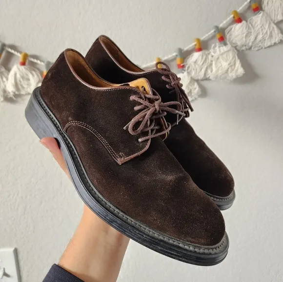 Coach Nate Suede Derby Oxford Chocolate Brown Dress Shoes Business Designer 9