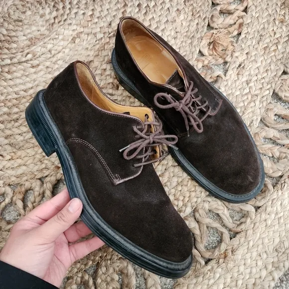 Coach Nate Suede Derby Oxford Chocolate Brown Dress Shoes Business Designer 9