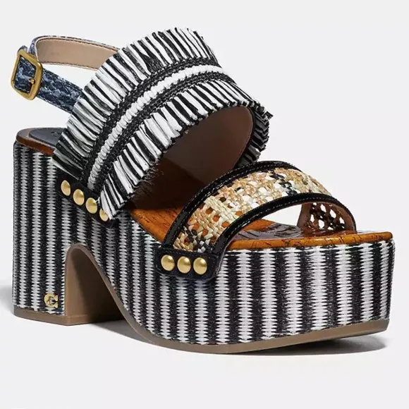 Coach Neta block heel sandals - size 6