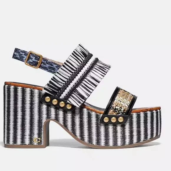 Coach Neta block heel sandals - size 6