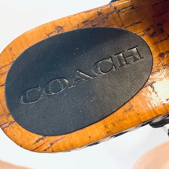 Coach Neta block heel sandals - size 6