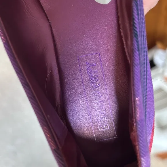 Coach Poppy Cambria Tartan Ballet Flats – Purple Multi with Striped Bow size 9
