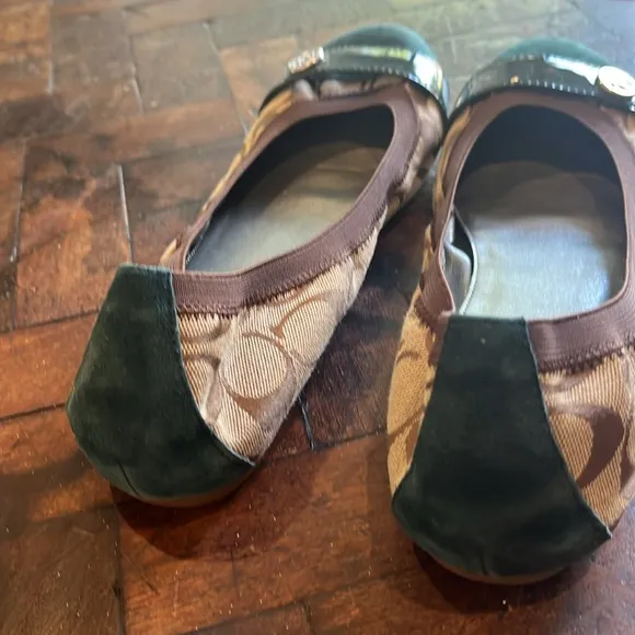 COACH Teal and Brown Women's Flats