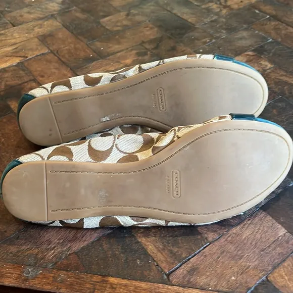 COACH Teal and Brown Women's Flats
