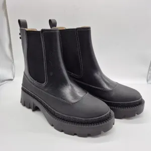 Coach Women's Bootie Jayla Leather Bootie Women's Size 7 B Black Chunky  (736)