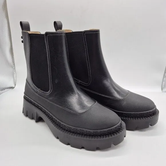 Coach Women's Bootie Jayla Leather Bootie Women's Size 7 B Black Chunky  (736)