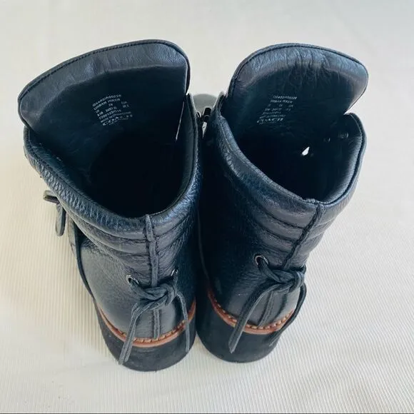 Coach Womens Ankle Boots Urban Hiker Leather Black Wedge Platform Rare Used 8.5
