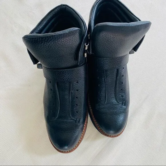 Coach Womens Ankle Boots Urban Hiker Leather Black Wedge Platform Rare Used 8.5