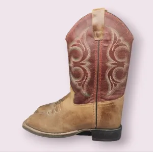 Cody James | Tan Red Leather Western Boots Size Youth 4 D