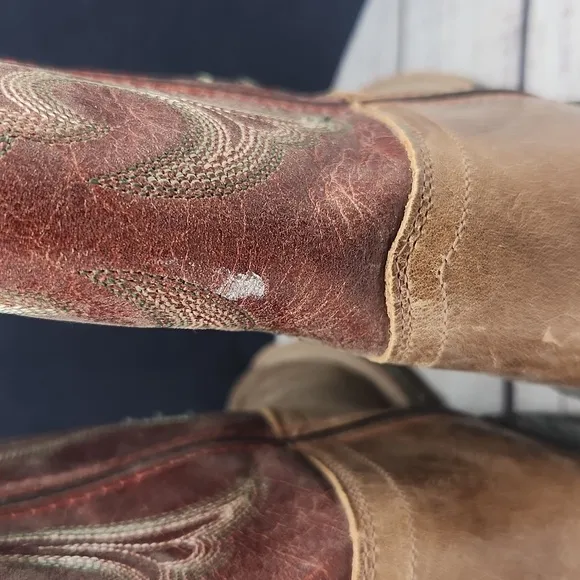 Cody James | Tan Red Leather Western Boots Size Youth 4 D