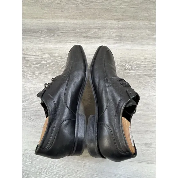 Cole Haan Air Jackson Oxford Men  Black Leather Lace Up Split Toe Dress Shoe 10