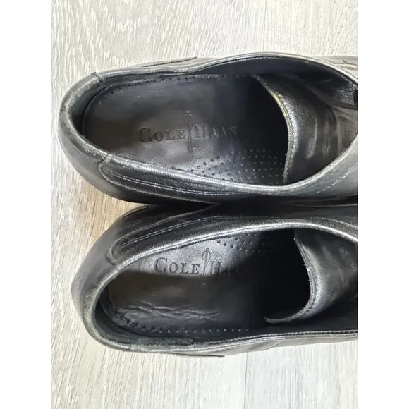 Cole Haan Air Jackson Oxford Men  Black Leather Lace Up Split Toe Dress Shoe 10
