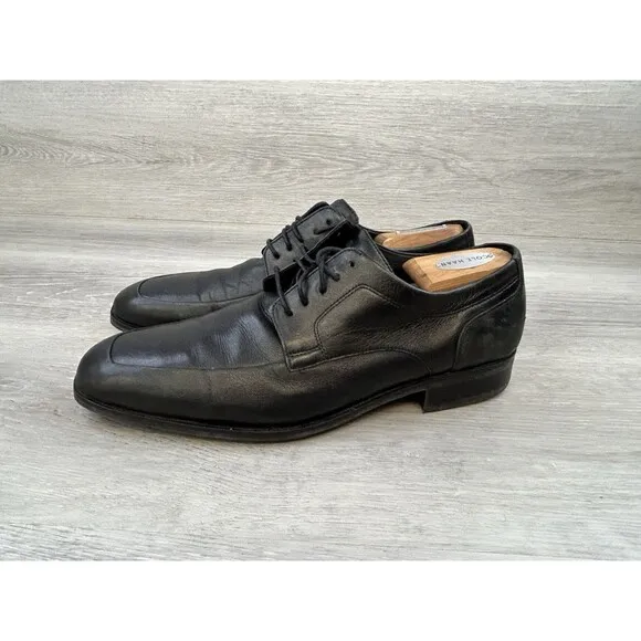 Cole Haan Air Jackson Oxford Men  Black Leather Lace Up Split Toe Dress Shoe 10