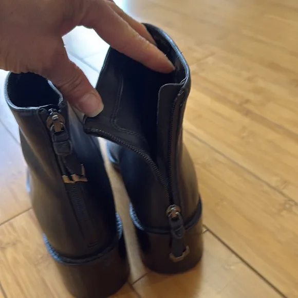 Cole Haan Black Ankle Boots with Low Block Heel