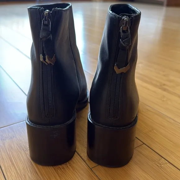 Cole Haan Black Ankle Boots with Low Block Heel