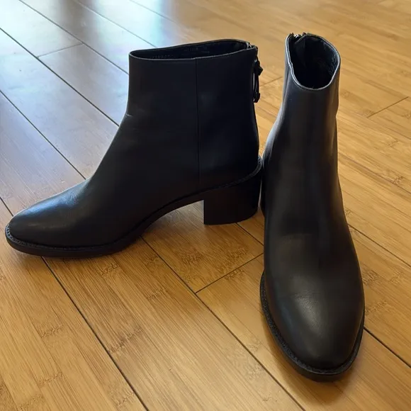Cole Haan Black Ankle Boots with Low Block Heel
