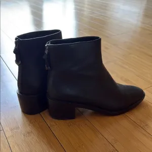 Cole Haan Black Ankle Boots with Low Block Heel