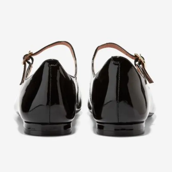 Cole Haan Bridge Mary Jane Ballet Flats Black Patent Leather Size 9.5