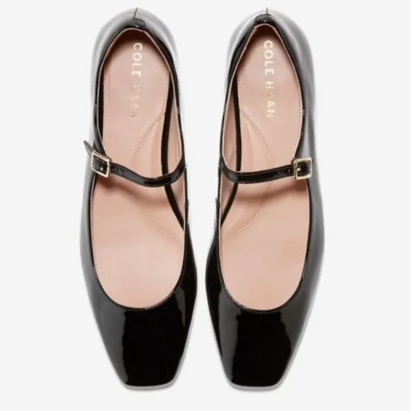 Cole Haan Bridge Mary Jane Ballet Flats Black Patent Leather Size 9.5
